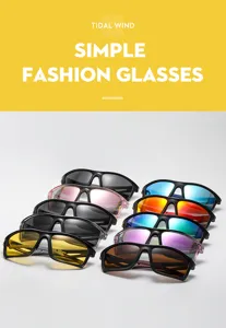 Trendy fashion outdoor sports sunglasses with multiple colorful lenses for men and women.