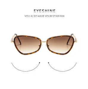 Gafas de sol de ojo de gato de metal con lentes degradadas para mujeres exterior.