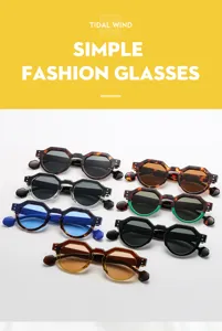 Trendy fashion geometric sunglasses for men and women, stylish outdoor sun glasses.