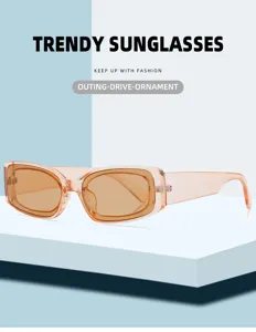 Occhiali da sole rettangolari tendenza retro eleganti accessori estivi di grande moda