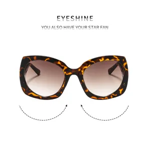 Elegantes gafas de sol de ojo de gato con estampado de leopardo para mujer a la moda.
