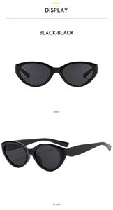 Black cat-eye sunglasses fashion summer women uv protection sun glasses detail view.