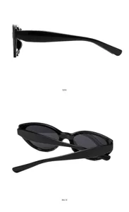 Black cat eye sunglasses for women detail view, stylish summer sun glasses UV protection.