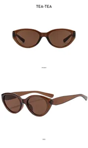 Fashion brown cat-eye sunglasses for women, trendy summer sun protection shades for daily wear.