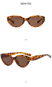 Fashion cat-eye sunglasses for women with trendy tortoiseshell frame and brown lenses.