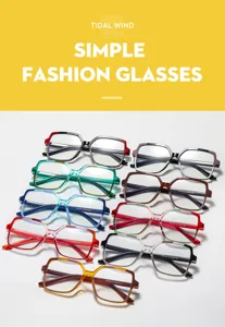 Lunettes anti-lumière bleue stylées avec montures carrées colorées pour la mode quotidienne.