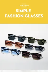 Trendy retro vierkante zonnebril met verloopkleur lenzen voor stijlvolle dagelijks.