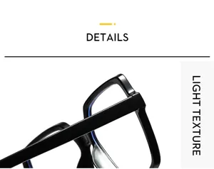 Gros plan détaillé de la monture de lunettes noire élégante au design moderne.