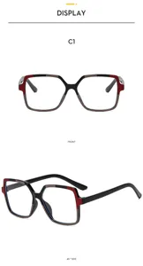 Monture de lunettes optiques bicolore tendance avec un design polygonal pour le style.