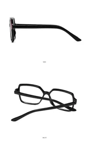 Lunettes anti-lumière bleue monture noire épaisse style mode minimaliste vue détaillée