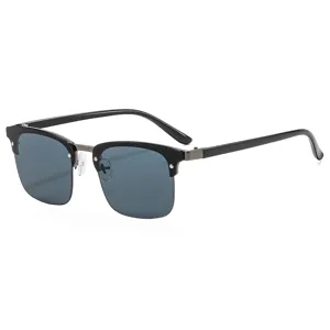 Klassieke retro browline vierkante zonnebril voor dames en heren UV bescherming.