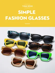 Modische dicke rechteckige Sonnenbrille in vielen leuchtenden Farben für den Alltag.