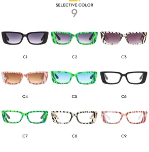 Gafas de sol rectangulares de moda con patillas de serpiente únicas para uso diario