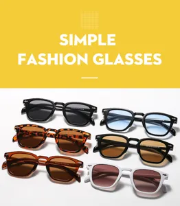 Stylish square fashion sunglasses and anti-blue light glasses detail view, multi-color.