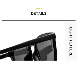 Close-up detail of stylish black square sunglasses frame, highlighting texture and design.