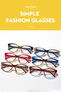 Modische farbblockierende Katzenauge Blaulichtfilter Brille Rahmen, stilvolle Alltagsbrille.