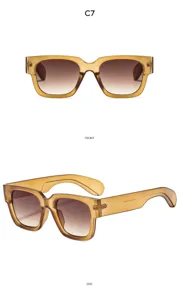 Modische klobige quadratische Sonnenbrille mit Farbverlaufsgläsern für stilvolle Looks.