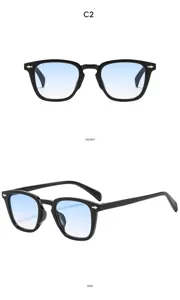 Fashion square anti-blue light glasses for men and women, stylish black frame optical eyewear
