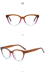 Stilvolle Farbverlauf Katzenauge Blaulichtfilter Brille C5 Gestell fur den Alltag.