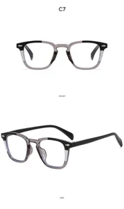 Detailed view of stylish square anti blue light glasses featuring two tone frame for daily.