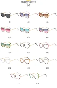 Gafas de sol cat eye con montura metálica moda viaje exterior protección solar alta.