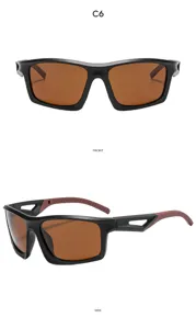 Outdoor sports sunglasses with brown lenses and side vents for wind protection and clarity.