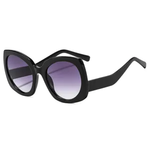 Gafas de Sol de Ojo de Gato a la Moda para Mujer Montura de PC Extragrande Protección UV400 Patchwork de Tendencia Gafas de Sol