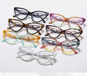 Modische Damen Katzenaugen Brillenfaehungen bunte Trend Brille Detailansicht hier
