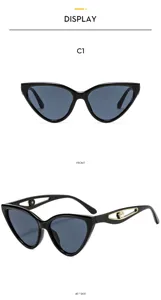Elegante Damen Katzenaugen Sonnenbrille mit Perle hohlen Bügeln, Sommer UV Schutz Sonnenbrille.