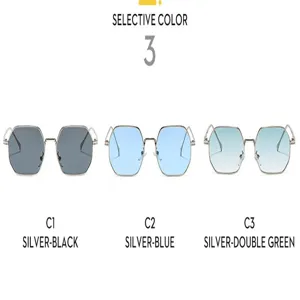 Occhiali da sole poligonali in metallo moda semplice guida aria aperta opzioni colori.