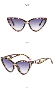 Damen Mode Cat-Eye Sonnenbrille mit Farbverlauf Gläsern und stilvollen Perlen Bügeln.