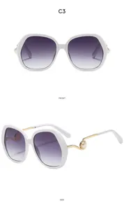 Women fashion large frame sunglasses with gradient lenses and elegant pearl temple details summer.