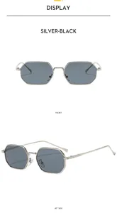 Occhiali da sole poligonali in metallo con montatura elegante per guida e stile quotidiano.