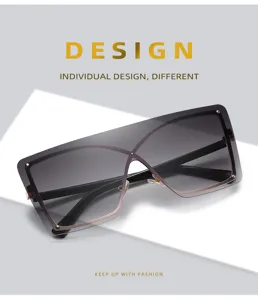 Gafas de sol de una pieza sin montura degradadas, estilo urbano y moderno para ti.