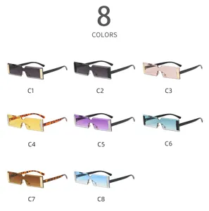 8 couleurs petites lunettes de soleil carrees sans monture tendance style de rue