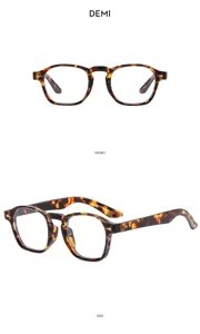 Vista detallada de la montura de gafas ópticas retro demi carey con detalles de remaches.