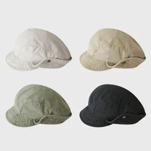 Vintage Rolled Edge Denim Beret Newsboy Hat For Women Washable Cotton Painter Hat Casual Adjustable Sun Protection Hat