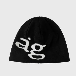 American Hip Hop Knit Beanie Hat Autumn Winter Outdoor Ski Cap Letter Print Street Casual Trendy Couple Skull Cap