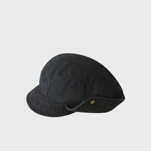 Black denim beret newsboy hat vintage style casual brim cap detailed view for women everyday fashion