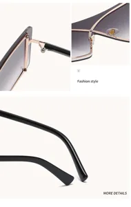 Gafas de sol de una pieza sin montura con marco de metal y varillas negras para estilo urbano.