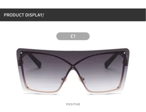 Gafas de sol degradadas de una pieza sin montura grandes para moda urbana y exterior.
