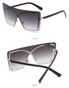 Nuevas gafas de sol grandes sin montura degradadas, moda urbana elegante para mujeres.