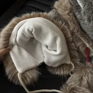 Winter thick warm windproof plush trapper hat, ethnic jacquard retro ear-protection ushanka.