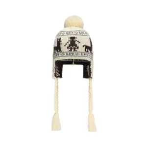 Women Winter Warm Knitted Hat Fair Isle Jacquard Earmuff Beanie With Pom Pom Tassel Stylish Cold Weather Cap