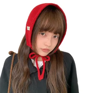 Koreaanse stijl minimalistische effen kleur gebreide oorklep hoed winter warme hoofdband