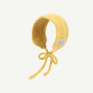 Chauffe-oreilles en tricot jaune chaud hiver coupe-vent design mignon et élégant