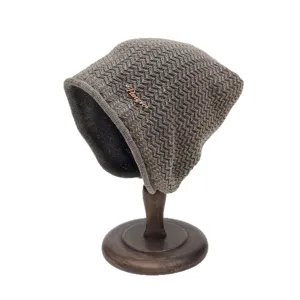 Berretto slouchy in maglia ondulata rétro con risvolto, stile wasteland streetwear cappello invernale.