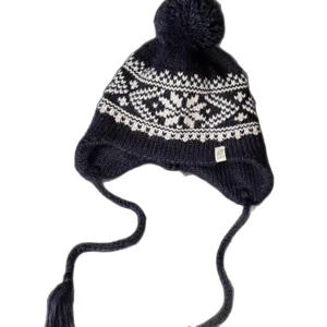 Retro Jacquard Knitted Ushanka Hat Women Winter Warm Ear Protection Beanie Korean Style Fashion Woolen Bomber Hat