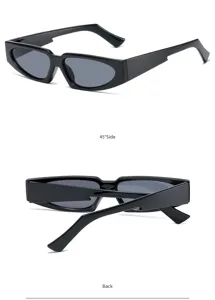 Gafas de sol estrechas con diseño negro, elegantes y comodas para el uso diario casual.
