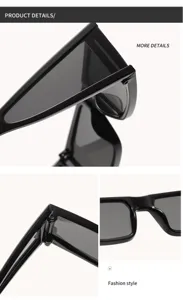 Stylish black retro square sunglasses featuring trendy punk style for street wear.